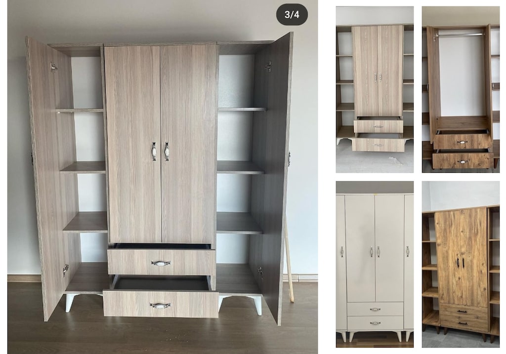 4 kapaklı elbise dolabı vwyhkshshw - 5