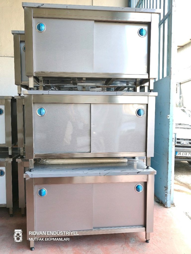 krom tezgah 140 cm krom çalışma tezgahı hazır mutfak dolaplı tezgah - 7