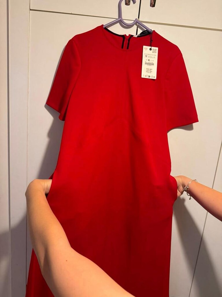 zara midi kırmızı elbise - 2