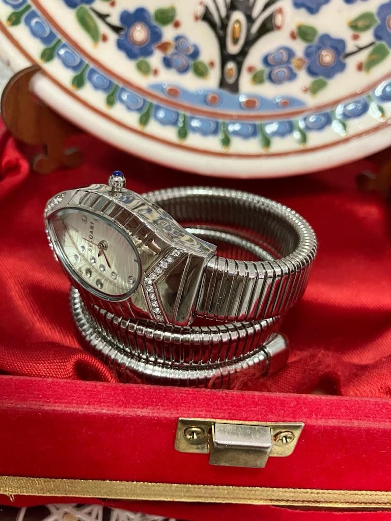 Beyaz Taşlı Bvlgari Serpenti Kadın kol Saati - 7