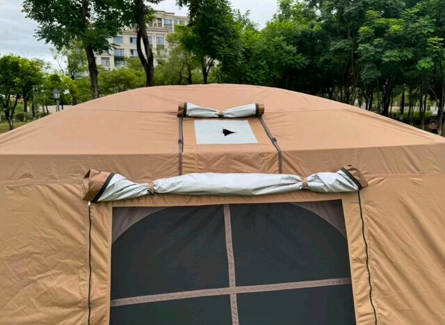 Shufa Çift Katman Zirve Tasarım 4 Mevsim Glamping Çadır 430×380x220 cm