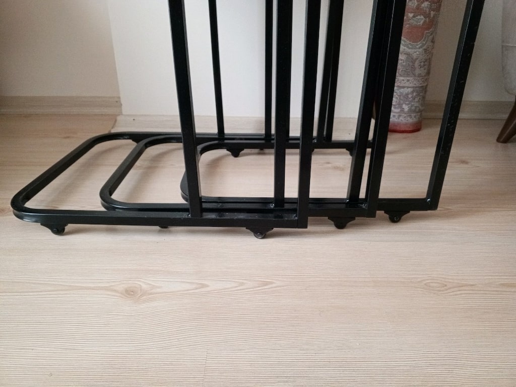 DEMİR ZİGON SEHPA 3 LÜ TEKERLİ TAKAS OLUR - 5