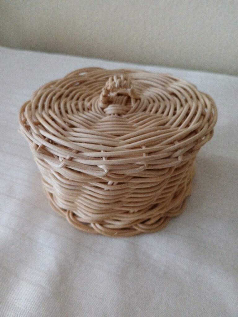 kapaklı rattan bambu sepet. - 4
