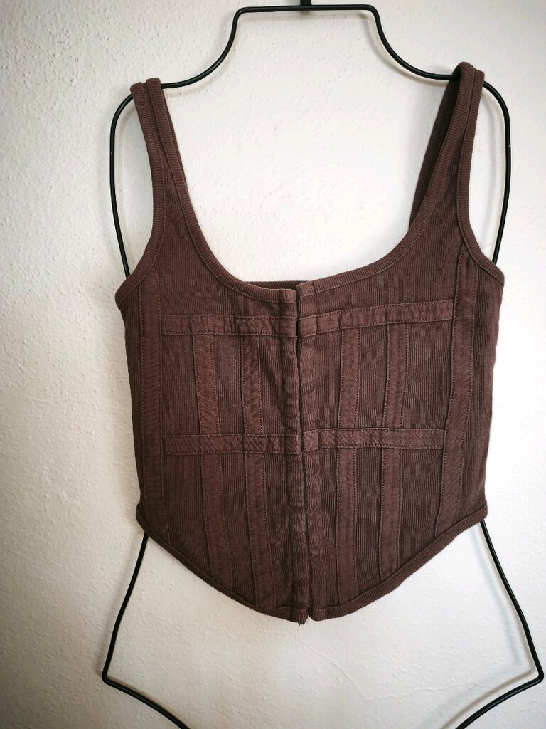 Dilvin Korse Crop Top L Koyu Kahve - 7