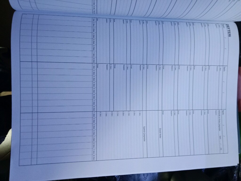 8 ders yoklamalı ders defteri - 3