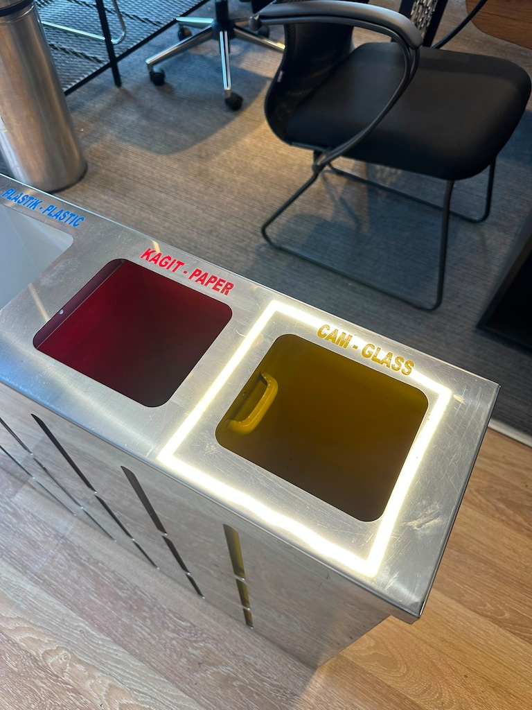 KLAS OFİS ÜSKÜDAR 80x20x70 PASLANMAZ ÇELİK GERİ DÖNÜŞÜM KOVASI - 3