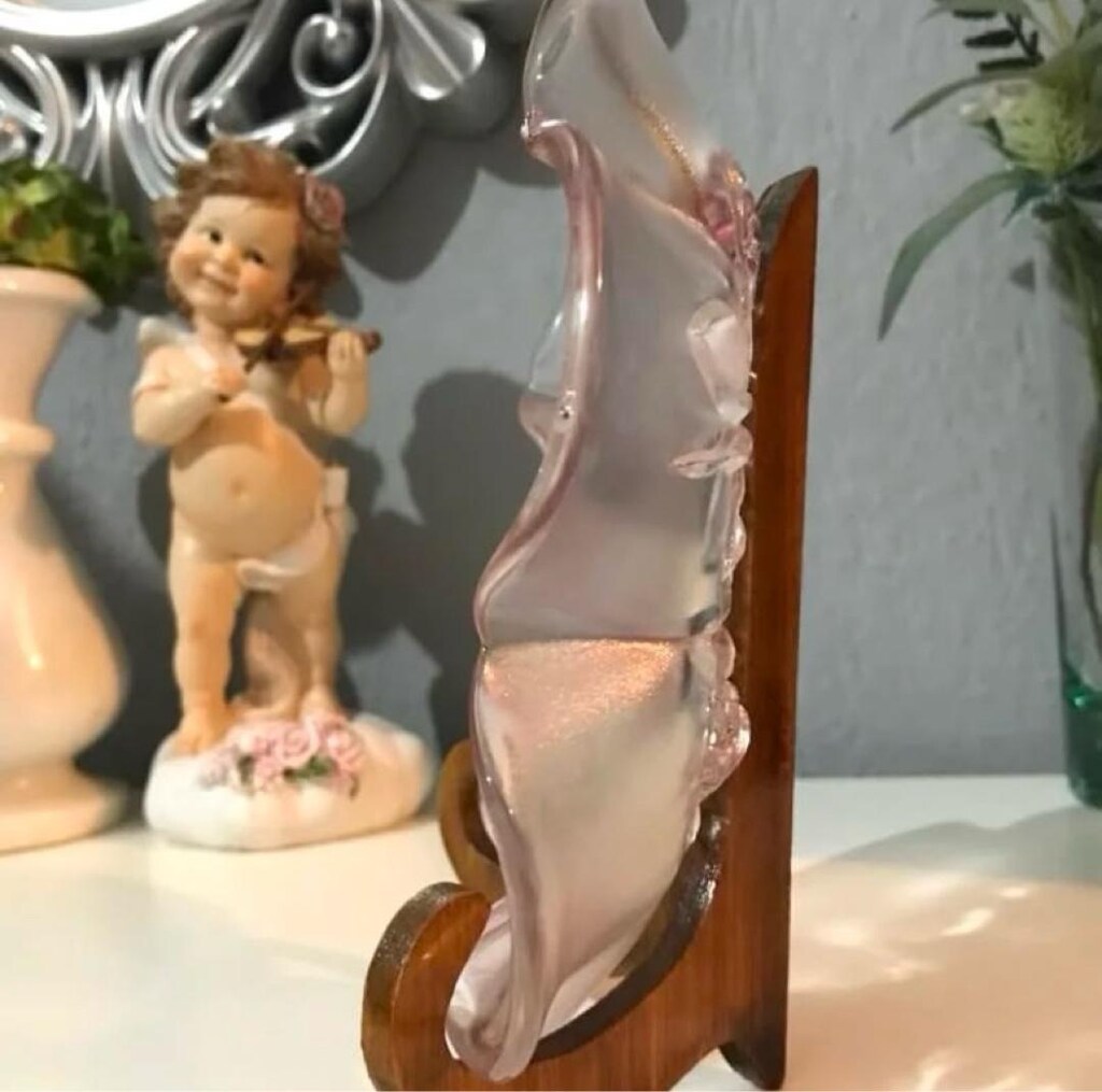 ALMAN MİKASA PEMBE KRİSTAL KABARTMA GÜL DESENLİ DEKOR & SUNUM TABAĞI - 4