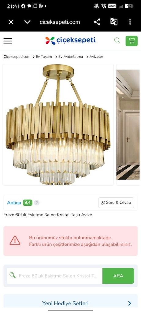 freze 60 lı kristal taşlı salon avizesi - 4