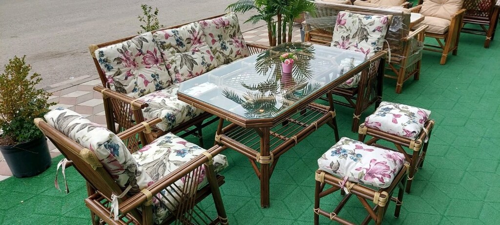 bambu balkon bahçe takımı - 9