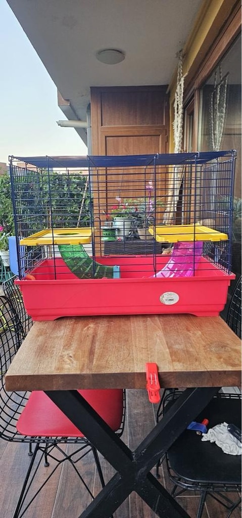 Ginepigler veya tavşanlar gibi küçük hayvanlar için uygun bir kafes