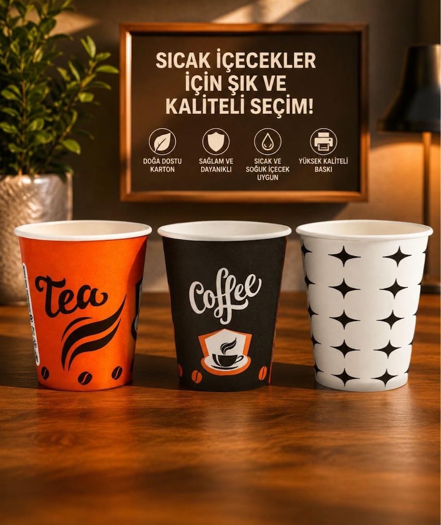 7 oz Baskılı Baskısız Karton Bardak