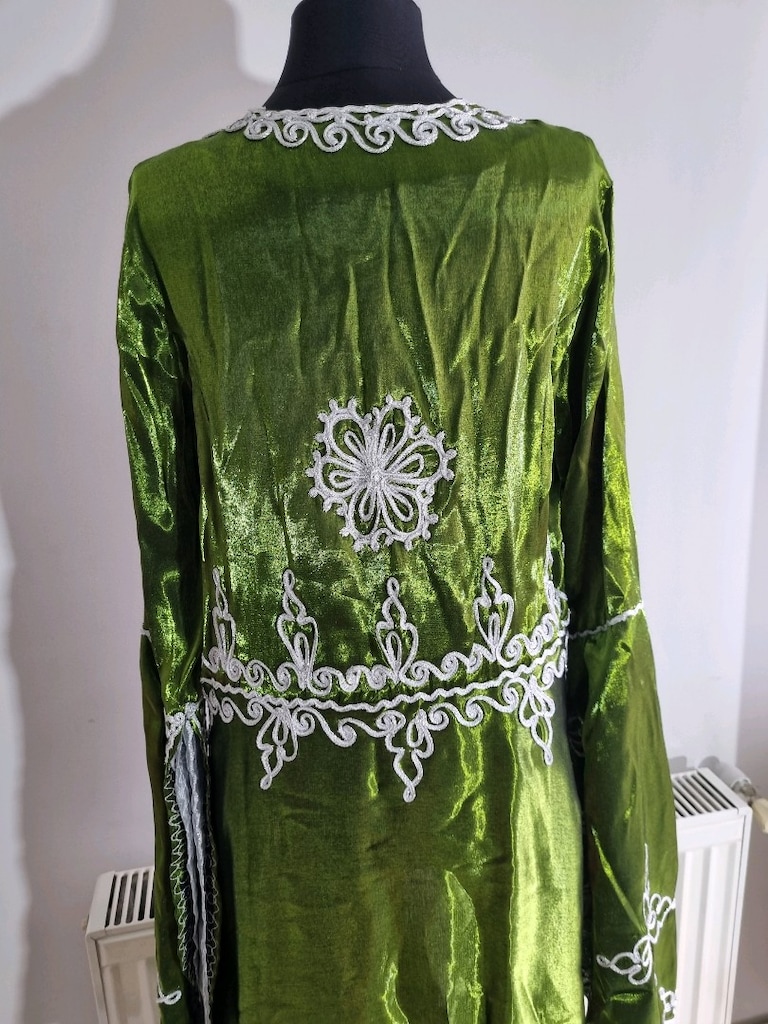 Yeşil İşlemeli Kuşaklı Kaftan - 6