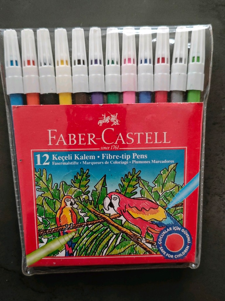 faber Castell pastel boya 12li+ keçeli kalem12 li - 5