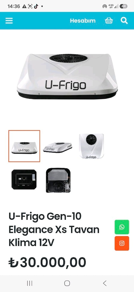 U-Frigo Gen-10 Elegance Xs Tavan Klima 12V - 6