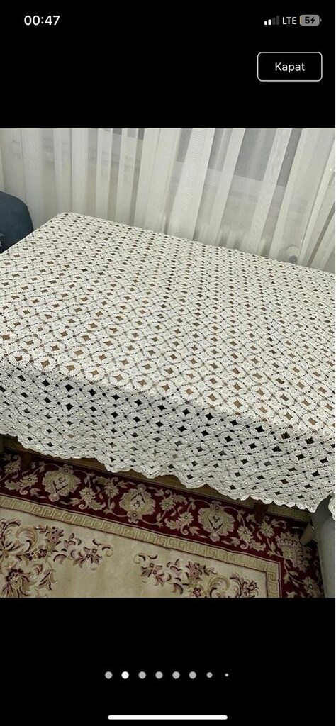 inci işlemeli masa örtüsü ve 12 adet peçete - 3