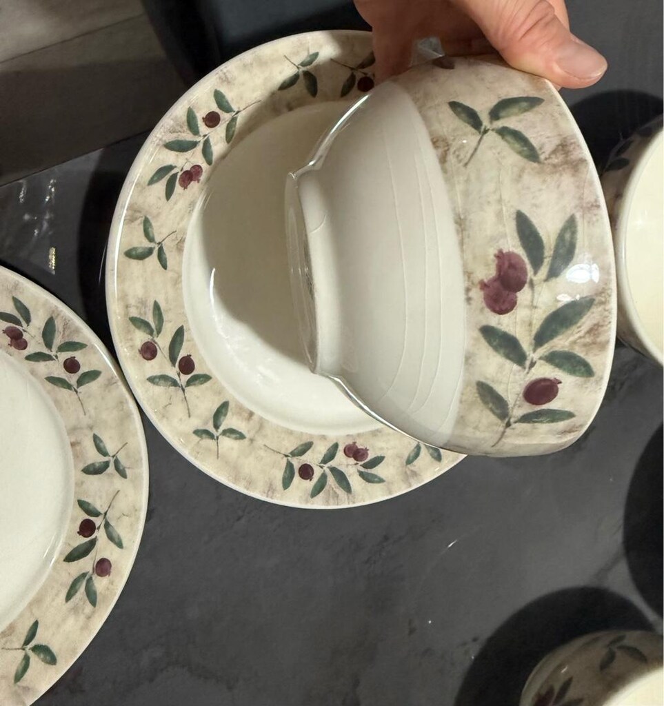 12 parça yemek takımı zeytin yaprağı motifli - 7