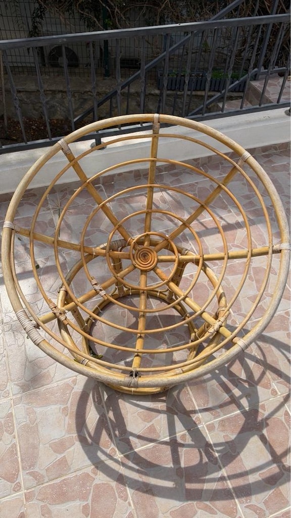 Bambu Rattan Koltuk Oturma Grubu Tekli berjer ikea mudo chakra stili - 9