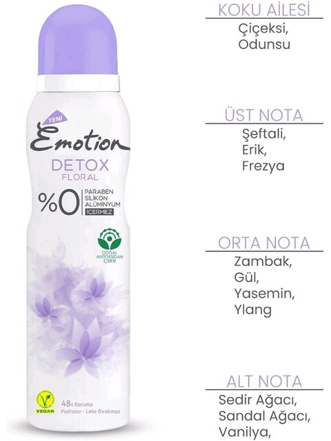 EMOTİON DETOX FLORAL KADIN DEODORANT
