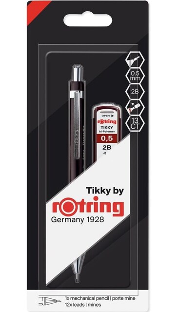 Rotring Tikky Mekanik Kurşun Kalem 0.5 mm, Bordo + Uç Hediye - 1908502