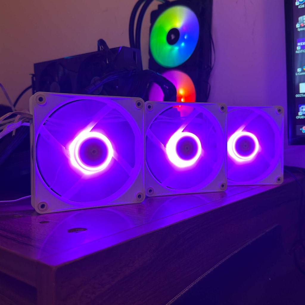 NZXT F120 RGB Core 120mm 3’lü Paket - Kontrolcülü Beyaz Kasa Fanı - 9