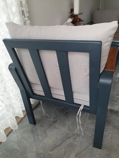 Terazzi paslanmaz bahçe balkon teras masa oturma takımı seti - 6