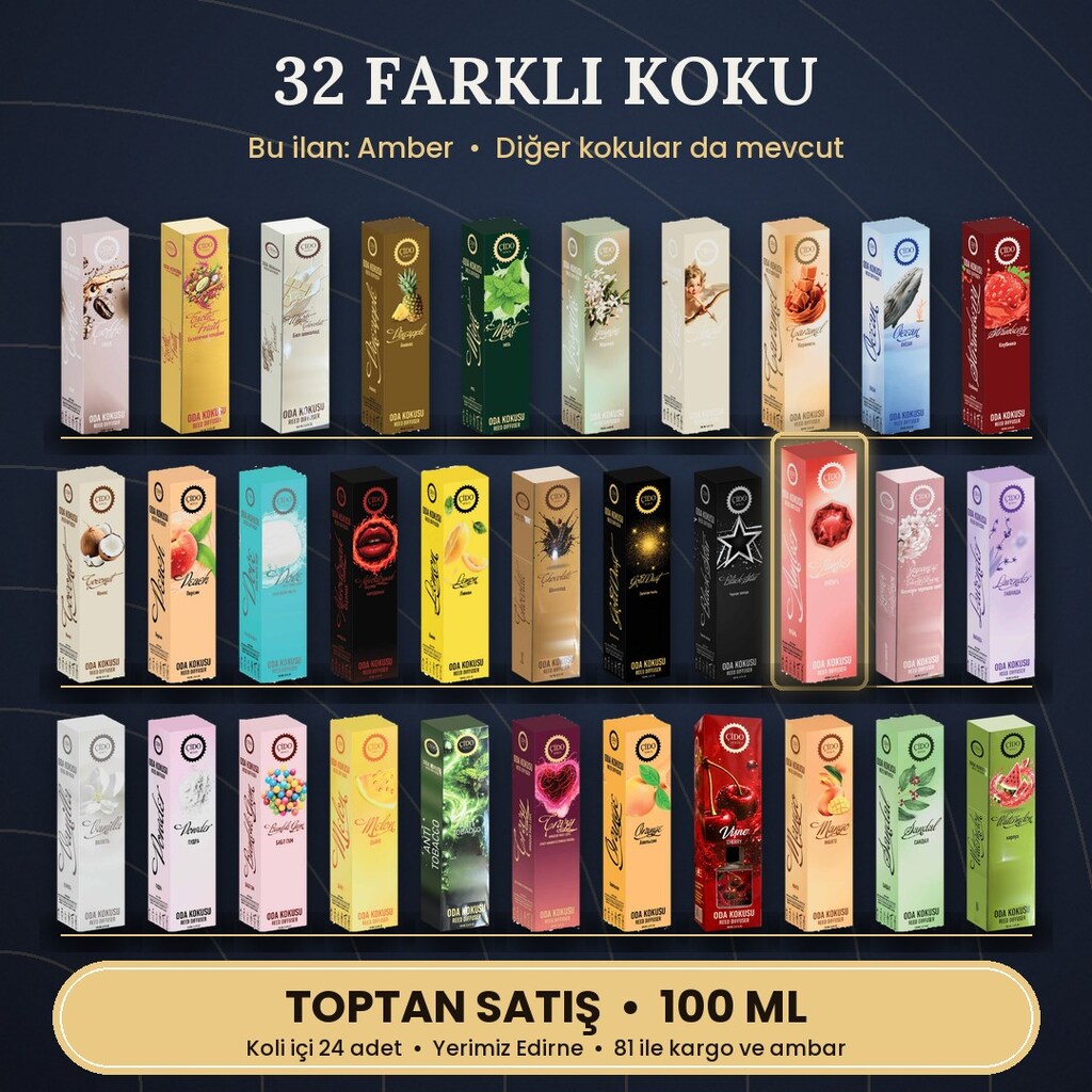 AMBER ODA KOKUSU 100ML ÇİDO MİRİS TOPTAN 24'LÜ KOLİ - 3