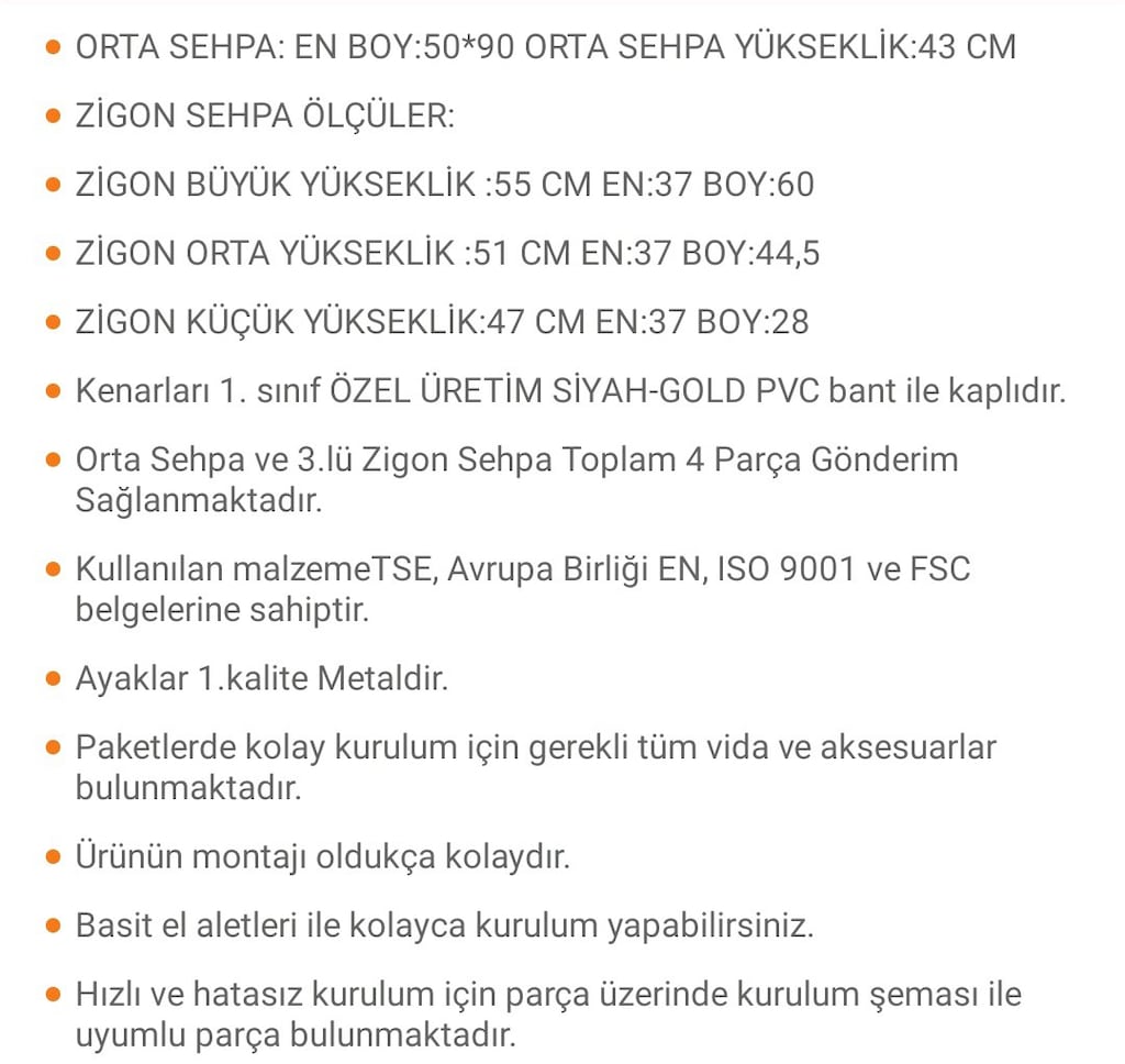 Çift Bendirli Kare Krem Model 3 lü Zigon Sehpa ve Orta Sehpa - 6