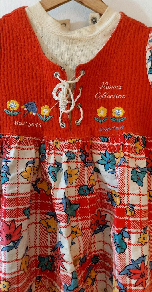 35 Yıllık Gerçek Vintage Kız Çocuk Elbisesi - 4