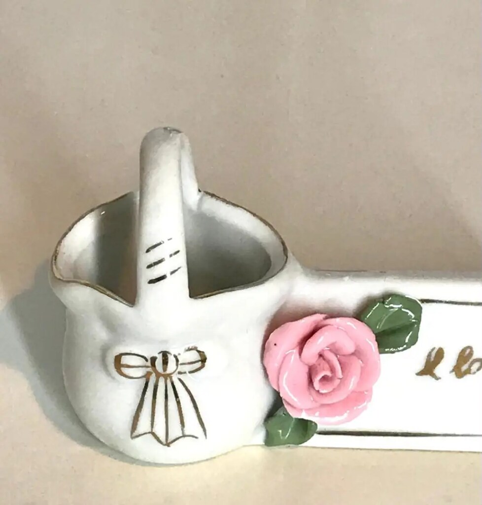 Vintage Capodimonte Çiçekli El Boyama Porselen Biblo - 11