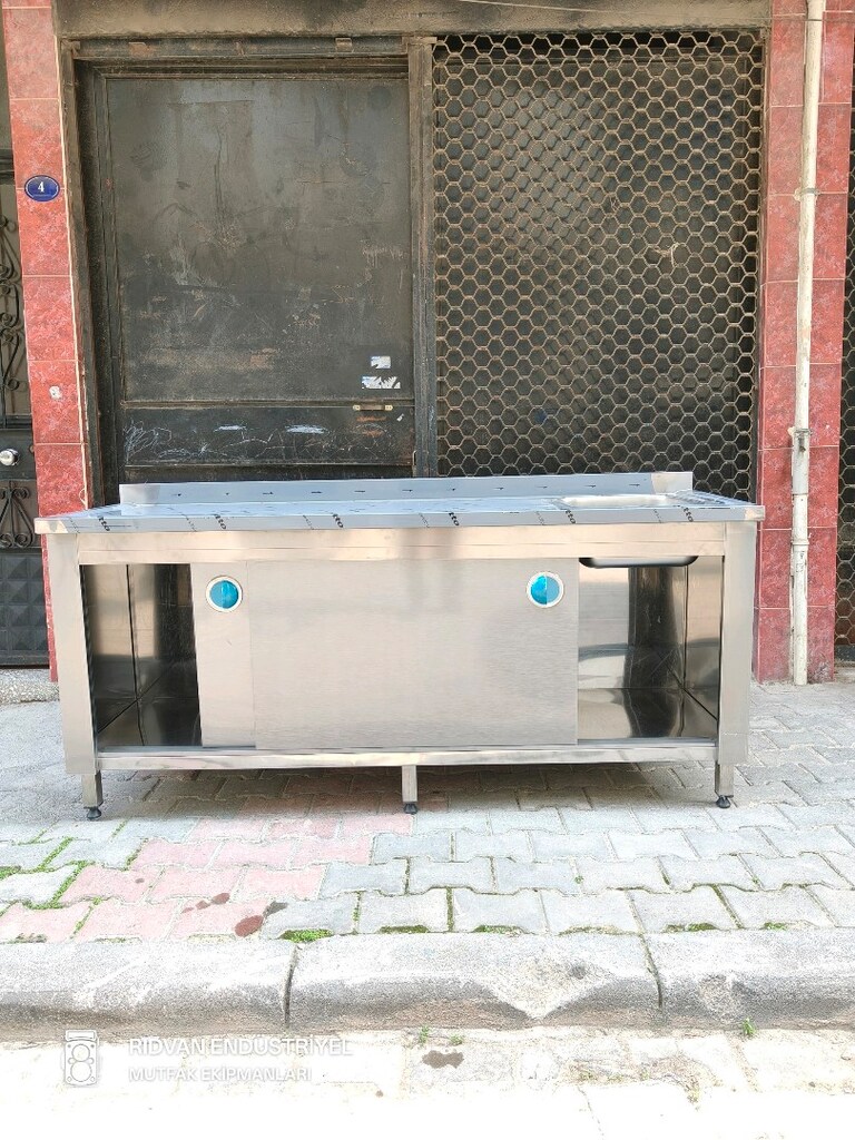 krom evye paslanmaz bulaşık yıkama lavabosu hazır mutfak eviye tezgah - 6