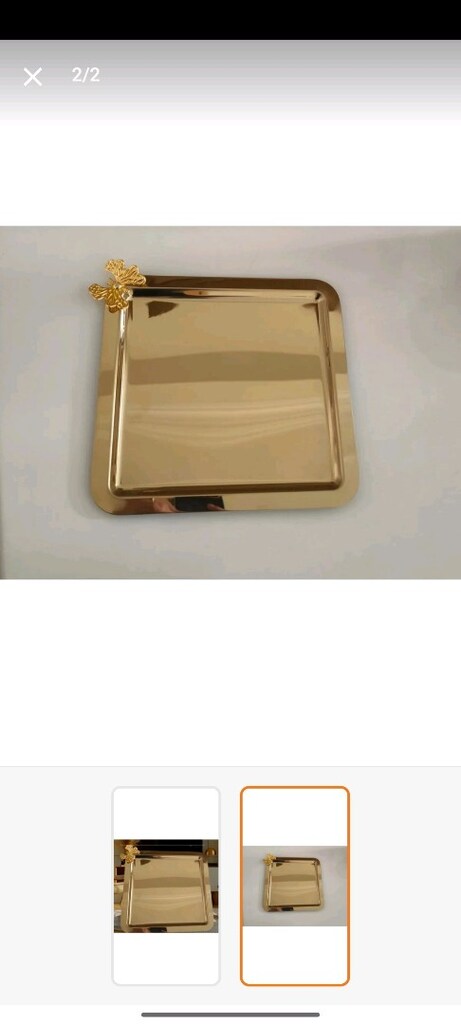 6 lı gold kelebeklı kahve sunum tepsisi - 2