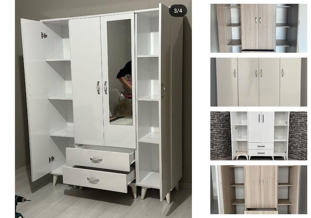 4 kapaklı elbise dolabı shfqfbpfzx - 3