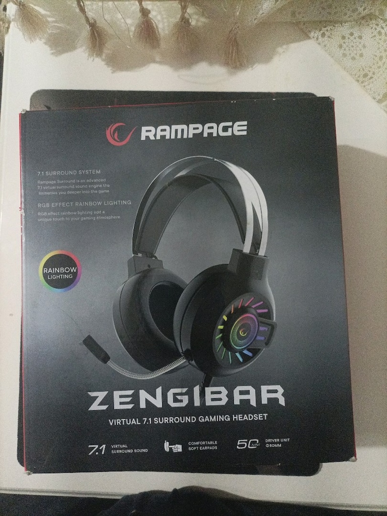 RAMPAGE ZENGIBAR 7.1 RGB mikrofonlu OYUNCU KULAKLIĞI - 5