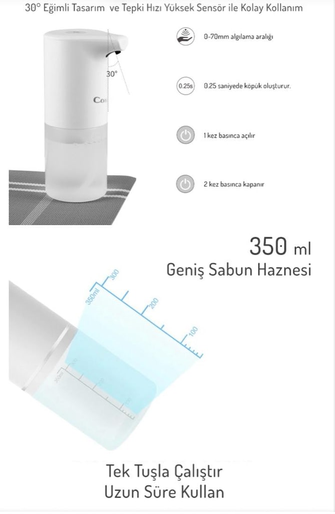 comedones sensörlü sıvı sabunluk - 7