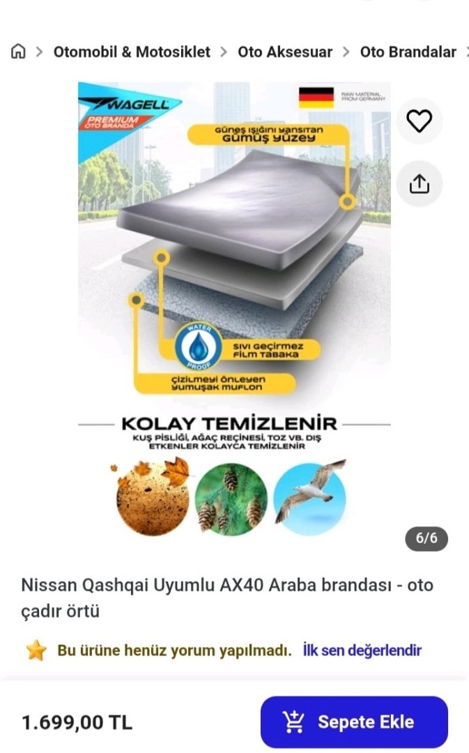 Nissan QAŞHGAİ 4 mevsim branda - 2