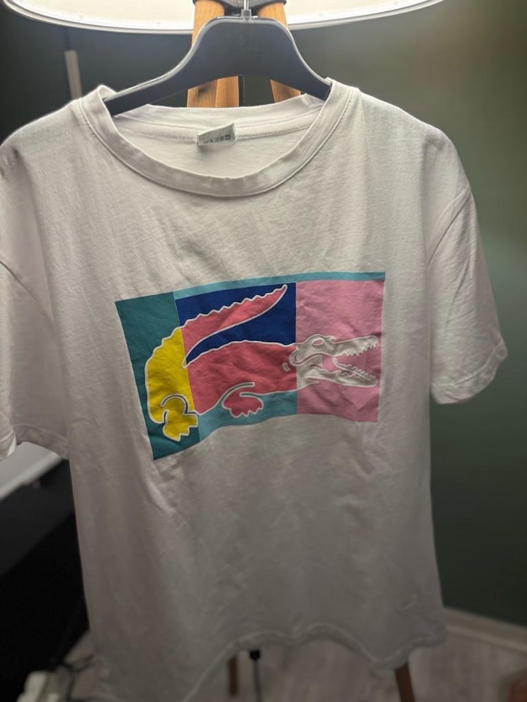lacoste tişört timsah baskı kadın - 8