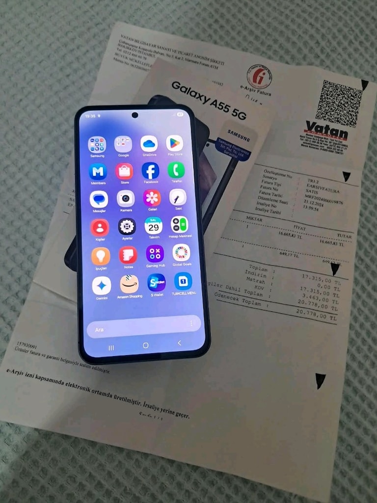 SIFIRDAN FARKSIZ YURTİÇİ 3AY GARANTİLİ 256GB 8RAM SAMSUNG A55 5G - 5