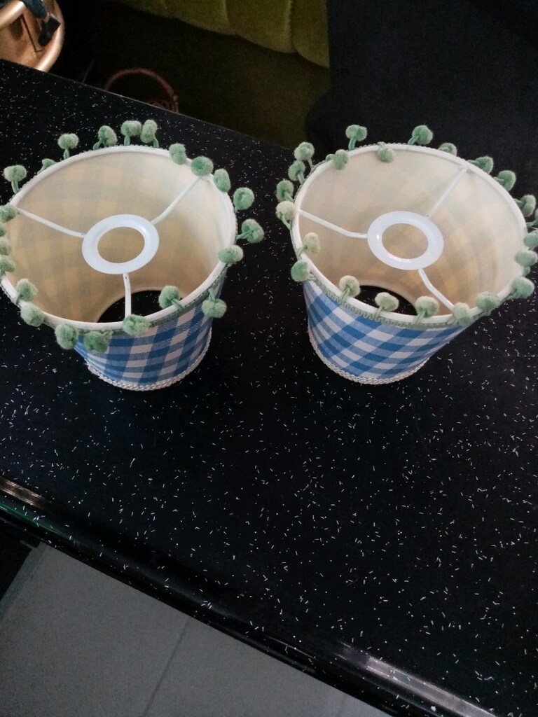 2adet kumaş abajur şapkası - 2