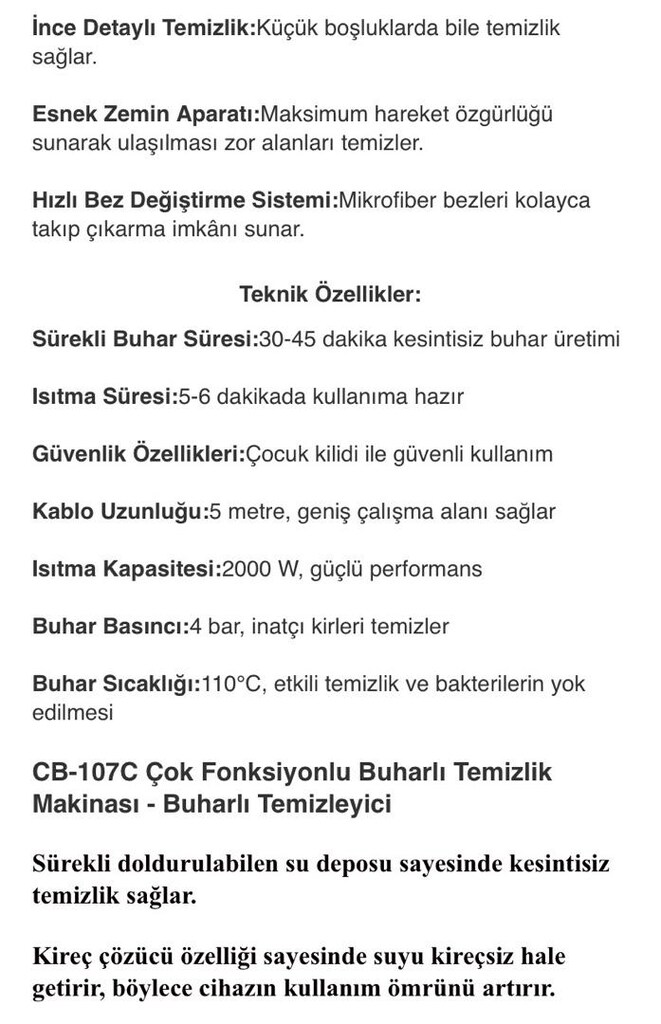 Çok fonksiyonlu buharlı temizlik makinesi - 7