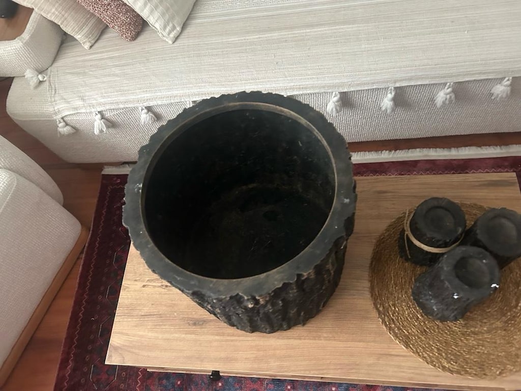 kütük görünümlü dekoratif saksı - 5