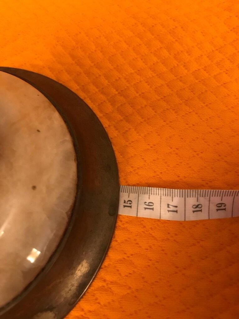 vintage monolog pirinç ve mermer karışımı masa üstü Alman üretimi saat - 7