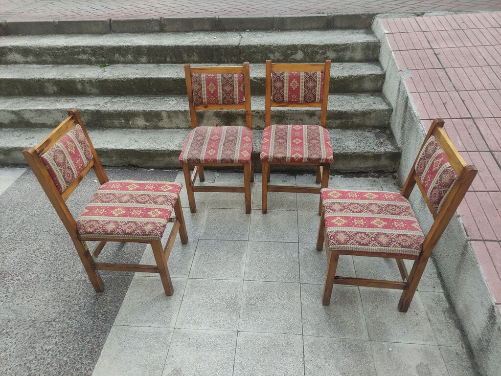 DOĞAL ÇAM AĞACINDAN, EL EMEĞİ 4 ADET RUSTİK SANDALYE - 8