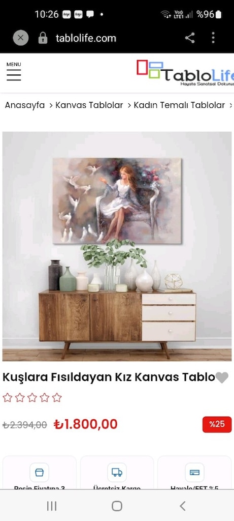 Dekoratif Tablo Kuşlara Fısıldayan Kız Tablosu 90×60 Ölçülerinde - 7
