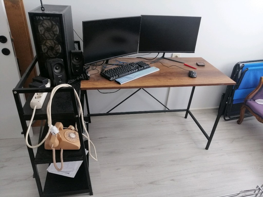 Kitaplıklı L şekli çalışma ofis bilgisayar masası çift yönlü kullanım - 17