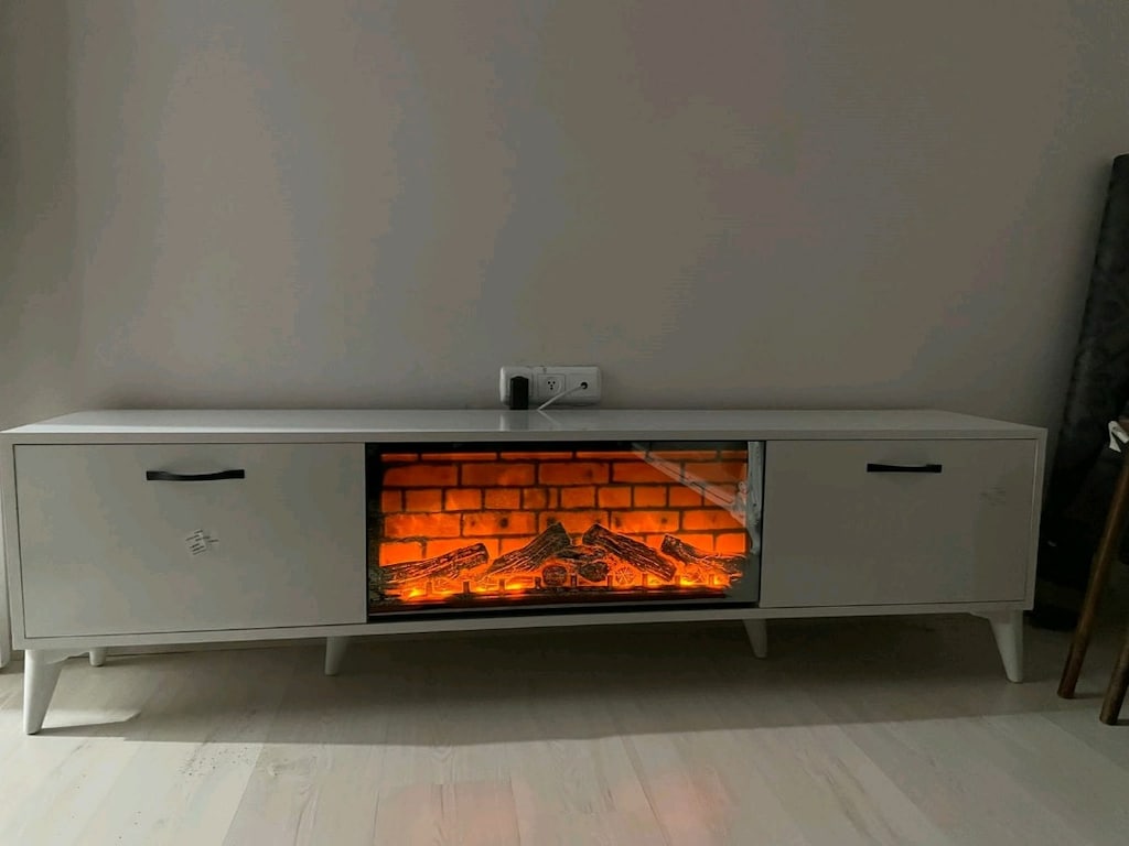 Şömineli TV Ünitesi | Modern Duvar Ünitesi | Şık ve Dekoratif TV Sehpa - 2