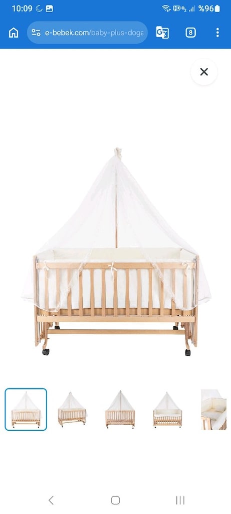 baby plus Ahşap Asansörlü Beşik 70X130 - 5