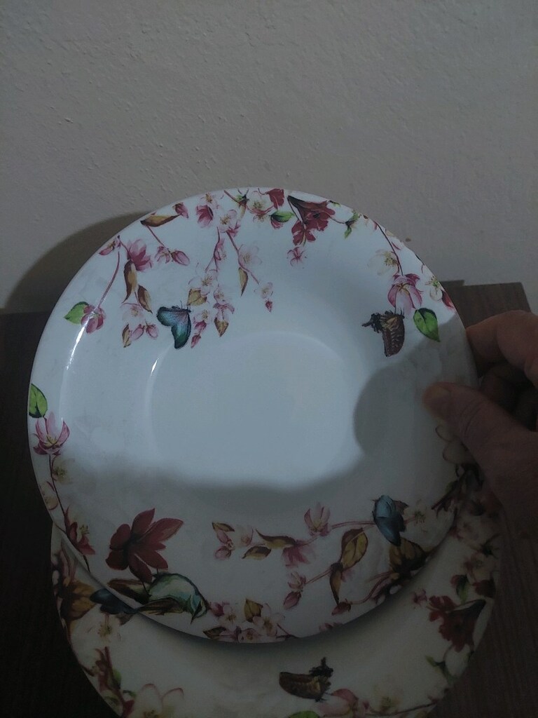 sıfır 6 büyük boy yemek tabağı 6 adet kase - 12