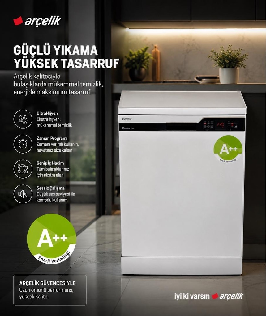 YAŞAM SPOT ARÇELİK A++ 6 PROGRM KUSURSUZ BULAŞIK MAKİNESİ - 2