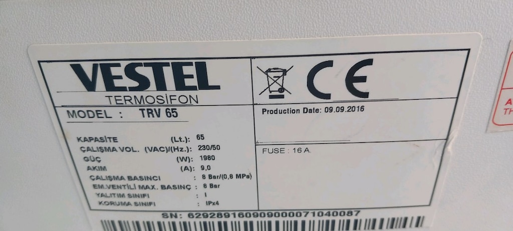 Vestel 65 lt elektrikli termosifon - 3