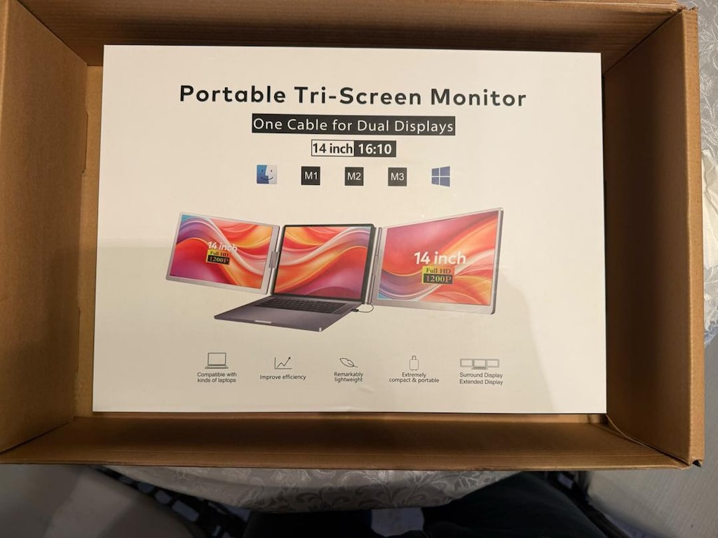 14" Taşınabilir Üçlü Ekran Monitör – Full HD 1200P, Garantili - 2